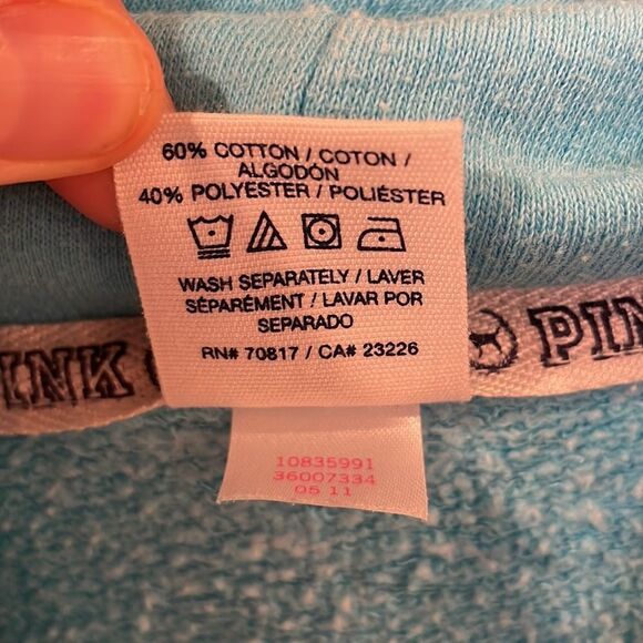 PINK woman’s light blue zip up hoodie - Picture 6 of 10